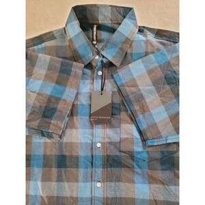 NWT True Rock Men's Blue Plaid Short-Sleeve Button-Up Shirt Size 3X